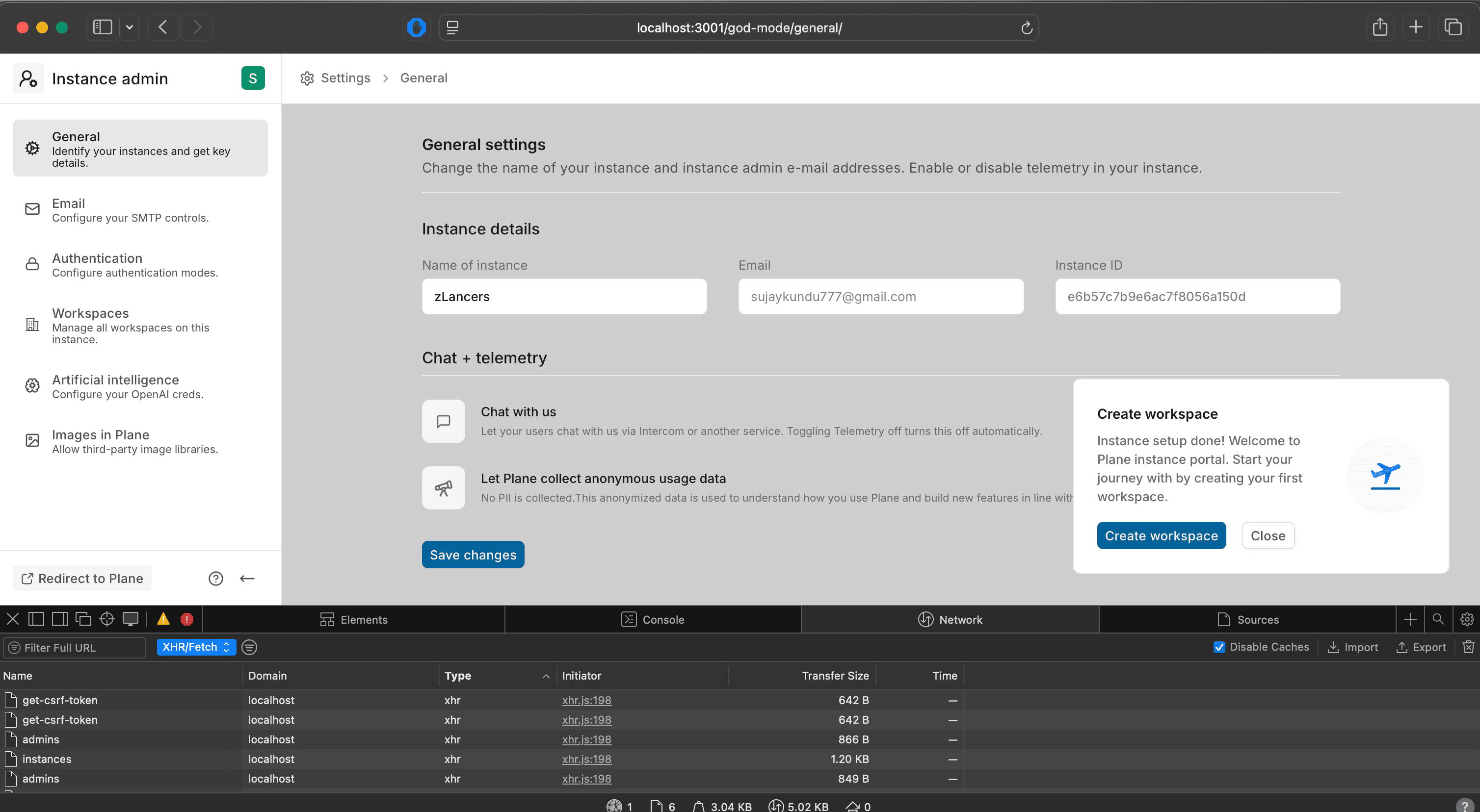 Self Hoster - Start Plane App Backend locally using Docker