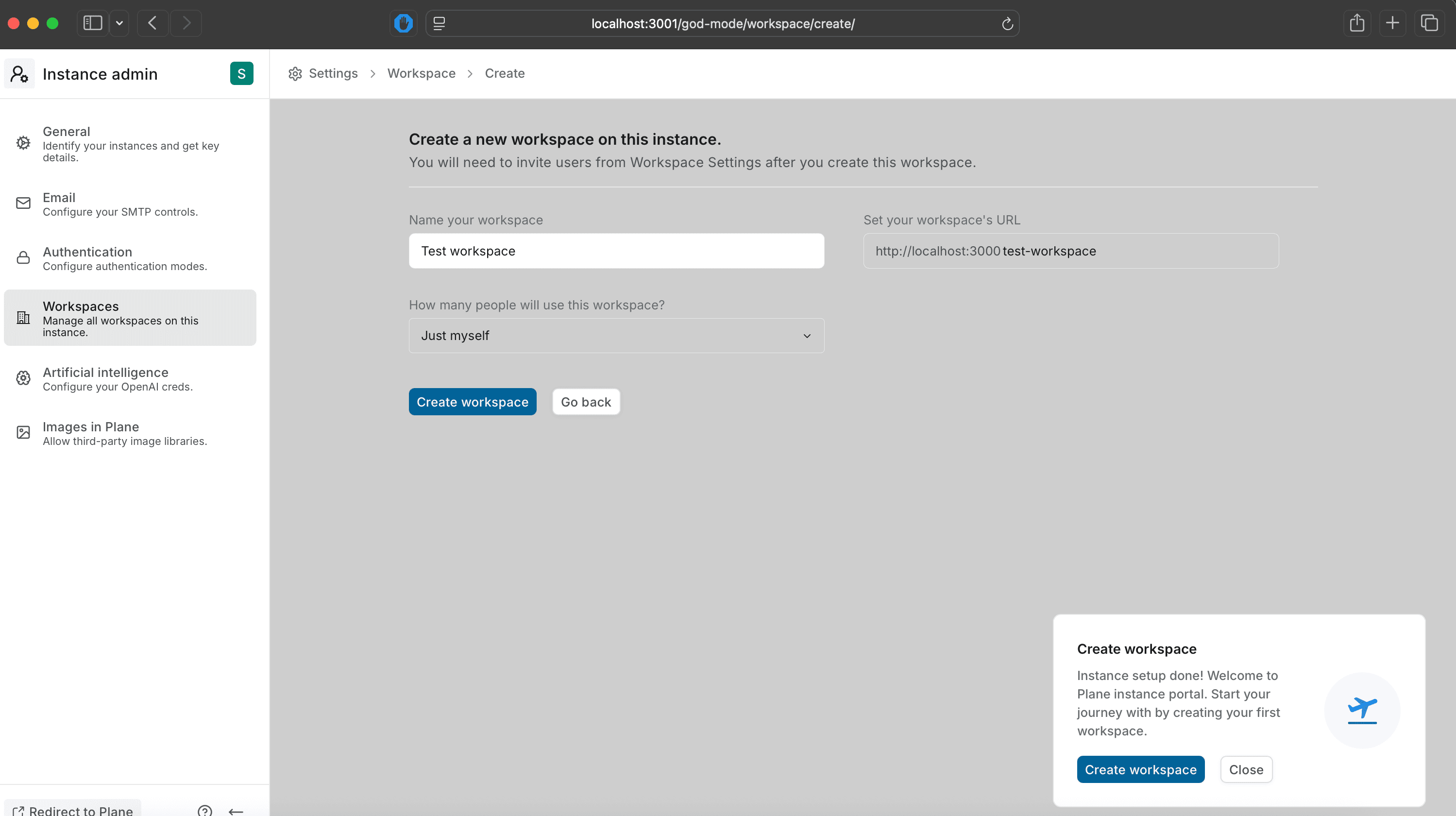 Self Hoster - Start Plane App Backend locally using Docker